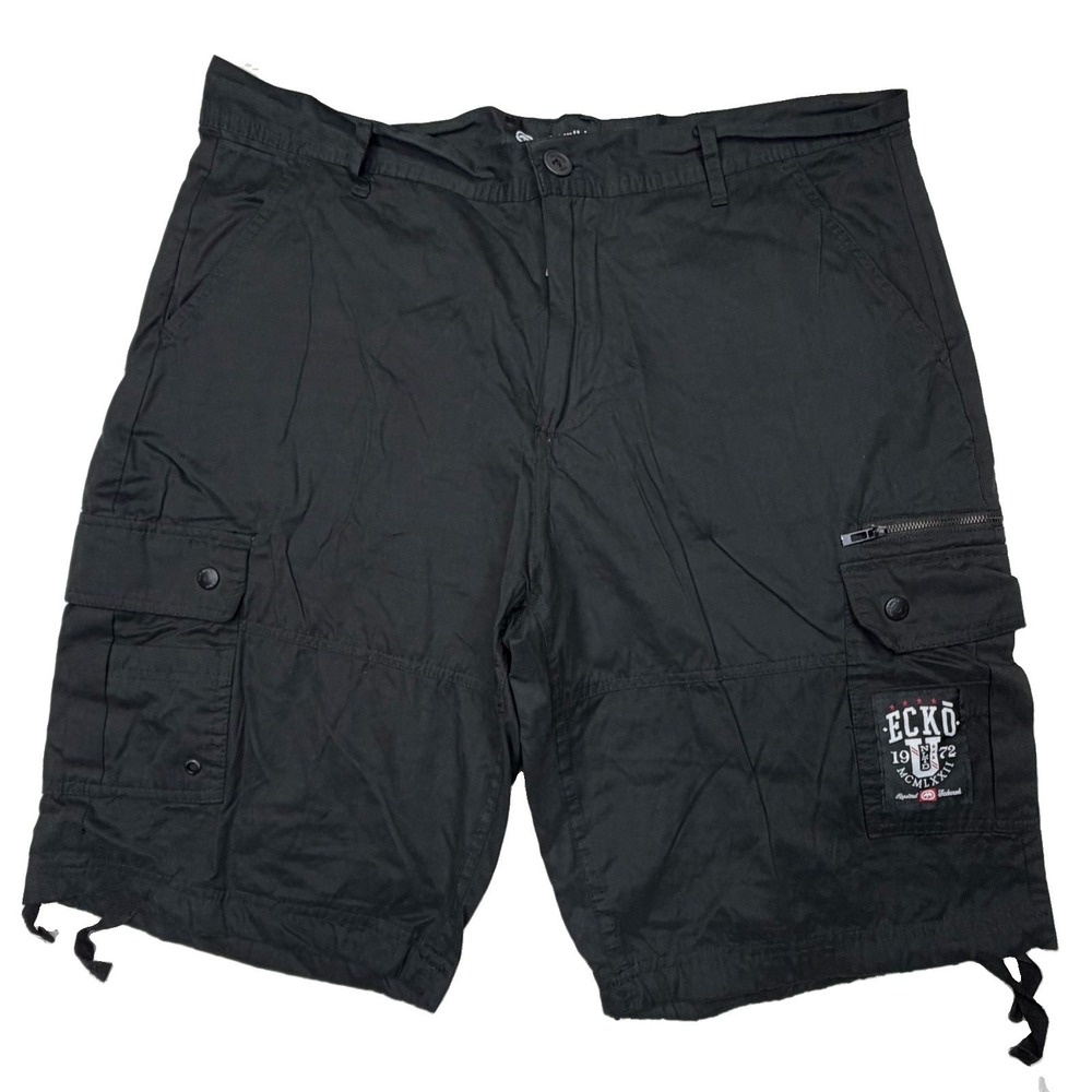 ECKO Unltd Men's Size 38 Black Cargo Shorts Baggy Hip Hop Skater